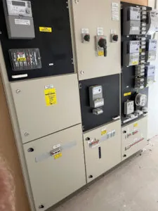 Commercial switchboard with electrical meters